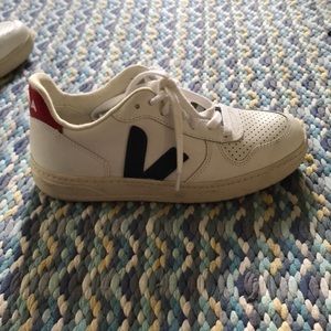 Worn Once Veja V-10 Sneakers in Red/Blue